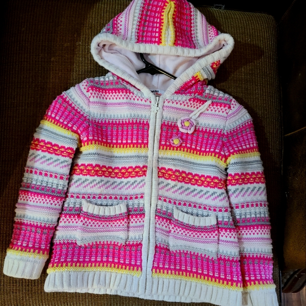 BOPSTER & MIMI Girls Knit Hooded Sweater Age 5